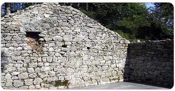 l'immagine rappresenta dei resti di una costruzione nel monte civillina