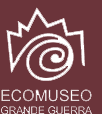 Il Logo dell'ecomuseo rappresenta una trincea stilizzata con dei monti sullo sfondo stilizzati